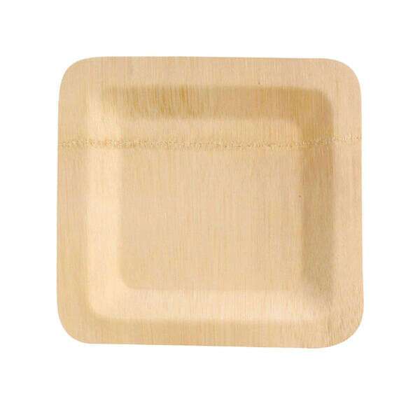 PacknWood 8NPBVNER11SQ, 10x10-inch Bamboo Veneer Square Plate, 48/PK