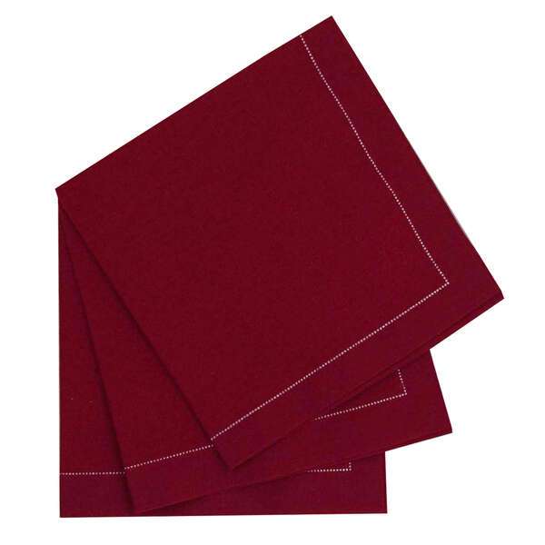 PacknWood 8NPSVCR40RD, 15.8x15.8-inch Luxury Red Wine Cotton Table Napkin, 100/PK