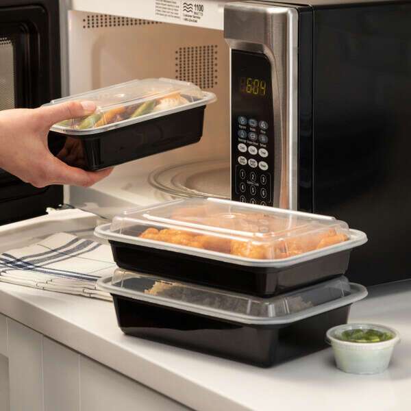 Pactiv NC888B-NS, 38 Oz Newspring Microwavable Takeout Container and Lid Combo, 150/CS