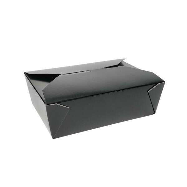 Pactiv CLOSEOUT - Pactiv SMB02BLK, 8.5x6.25x1.9-Inch 55 Oz Black #2 Folded Paper Take Out Box, 140/CS