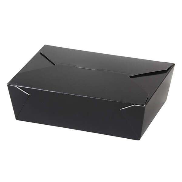 Pactiv CLOSEOUT - Pactiv SMB08BLK, 6.75x5.5x2.5-Inch Black #8 Folded Paper Take Out Box, 130/CS