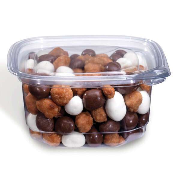 Placon EV1-12, 12 Oz Evolutions Tamper-Resistant Clear Square Deli PET Base, 400/CS. Lids Sold Separately.