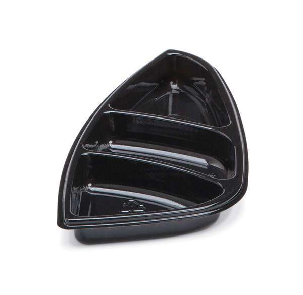 Placon FS1-T3B 9-Inch Fresh-n-Clear Selectables 3-Compartment Black Corner Inset, 600/CS