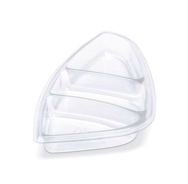 Placon FS1-T3C 9-Inch Fresh-n-Clear Selectables 3-Compartment Clear Corner Inset, 600/CS