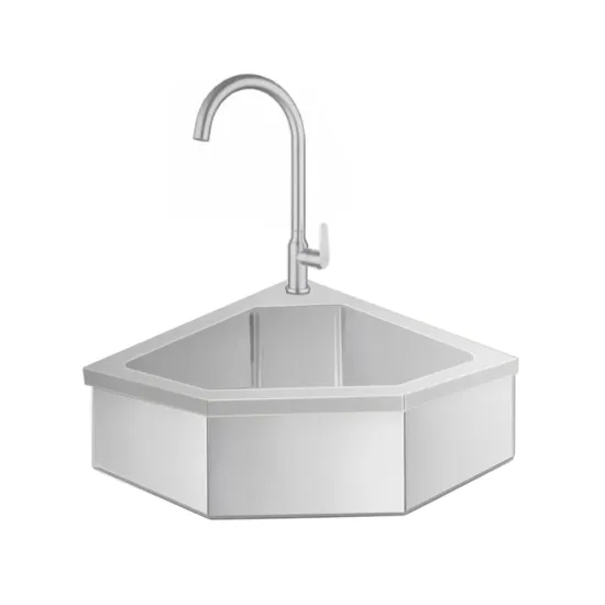 Prepline CHS-12, 12-Inch Stainless Steel Corner Hand Sink with Faucet