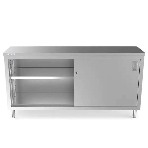 Prepline PC-1872, 18x72-Inch Stainless Steel Enclosed Base Work Table with Sliding Doors