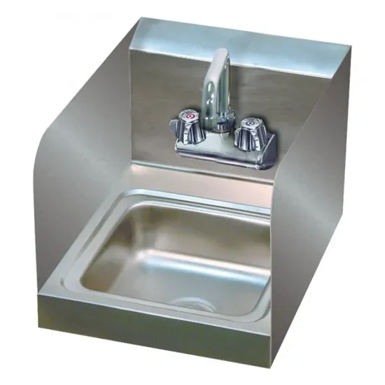Prepline PHS12-SP, 12x16-Inch Hand Sink, 2 Side Splash, with Faucet, NSF