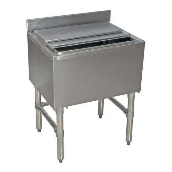 Prepline PIB182412L, 18x24-Inch 77 lb. Stainless Steel Underbar Ice Bin, 12" Bowl Depth