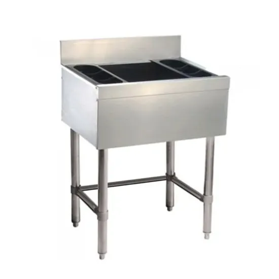 Prepline PIB183608L, 18x36-Inch 112 lb. Stainless Steel Underbar Ice Bin, 8" Bowl Depth