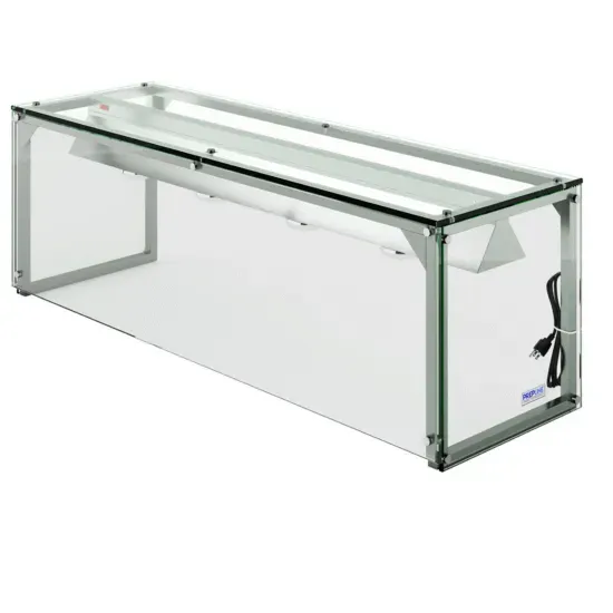 Prepline PSG-LT-60, 60-Inch Glass Sneeze Guard with Lamp Bulb for Steam Table
