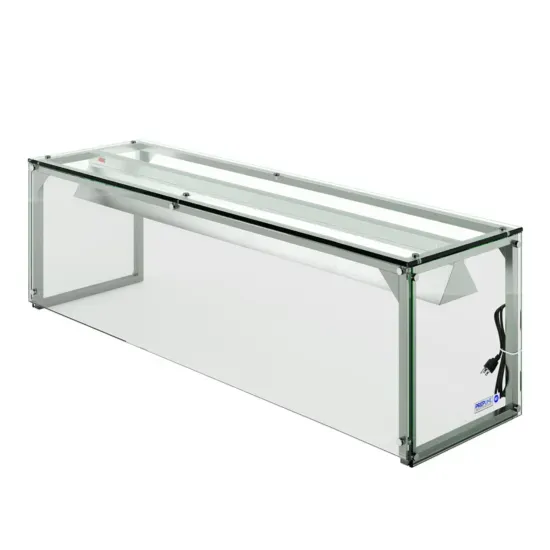 Prepline PSG-LT-70-S, 70-Inch Glass Sneeze Guard with LED Lighting for Salad Bars