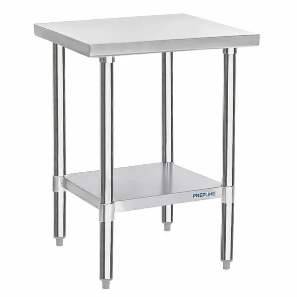 Prepline PWTG-1824, 18x24-inch Stainless Steel Worktable with Galvanized Undershelf