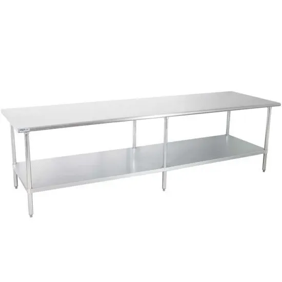 Prepline PWTG-3696, 36x96-Inch Stainless Steel Worktable with Undershelf