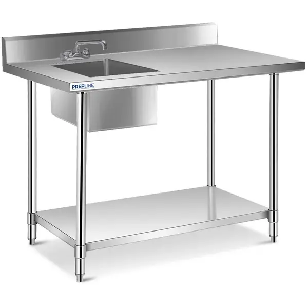 Prepline ST-3048, 30x48-Inch Stainless Steel Work Table with Sink and Faucet
