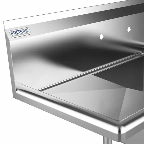Prepline XS1C-1416-L, 28.5-inch 1-Compartment Commercial Sink with Left Drainboard, 14x16-inch Bowls
