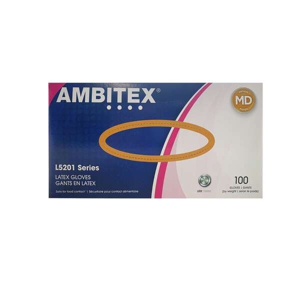 SafeGuard LGMCP-X, Powder Free Latex Gloves, Medium, 100/PK