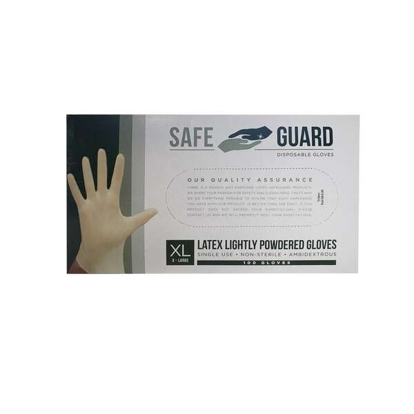 SafeGuard LGXC-X, Powdered Latex Gloves, X-Large, 100/CS