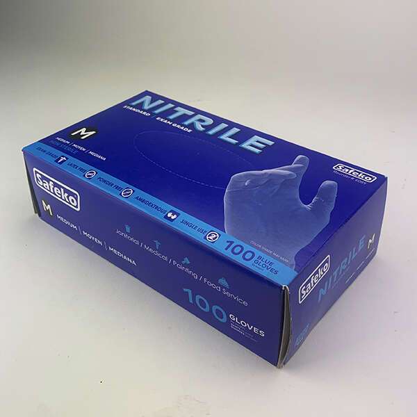 SafeCo NGM, Blue Nitrile Gloves, Powder Free, Medium, 1000/CS