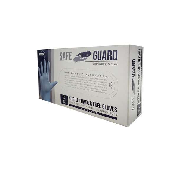 SafeGuard NGS-X, Blue Nitrile Gloves, Powder Free, Small, 100/PK