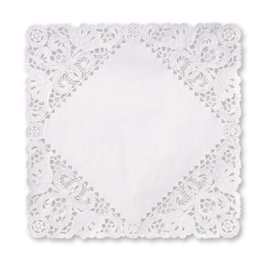 SafePro 10LDS 10-Inch White Square Lace Paper Doilies, 500/CS