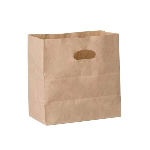 SafePro 11611, 11x6x11-Inch Kraft Paper Shopping Bag with Handles, Die Cut, 500/CS