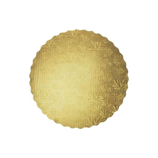 SafePro 14RGS 14-Inch Gold Round Scalloped Cardboard Pads, 0.08 Inches Thick, 100/CS