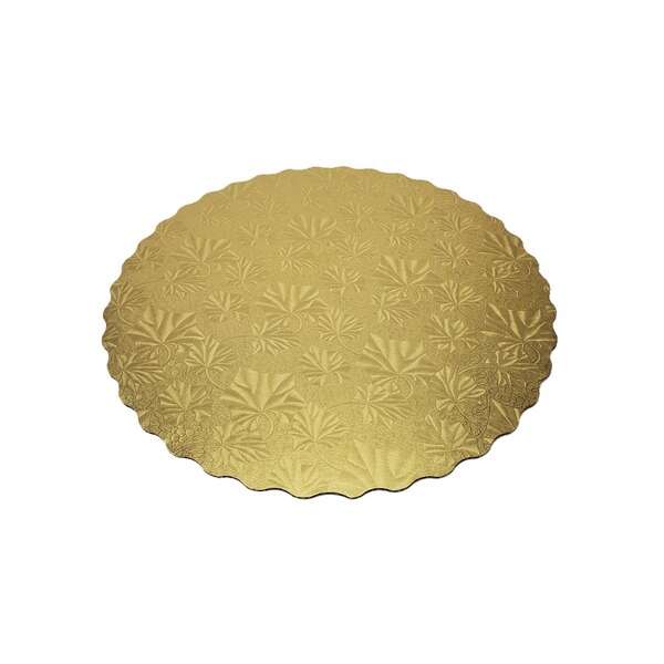 SafePro 14RGS 14-Inch Gold Round Scalloped Cardboard Pads, 0.08 Inches Thick, 100/CS