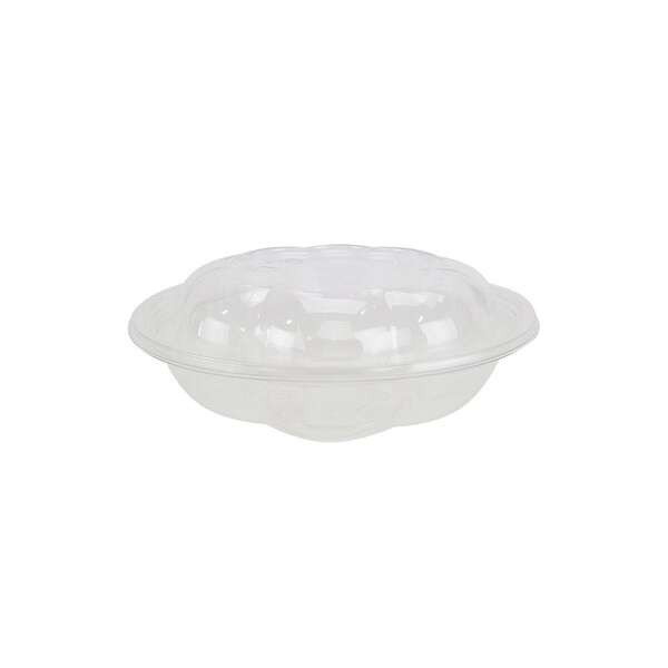 SafePro 18SW150, 18 Oz Clear PET Swirl Bowl with Lid Combo, 150/CS