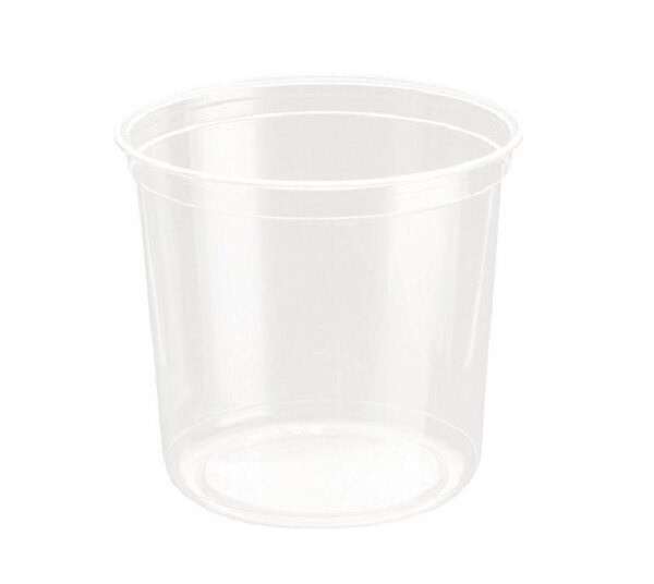 SafePro 24R, 24 Oz Clear Plastic Deli Containers, 500/Cs. Lids Sold Separately.