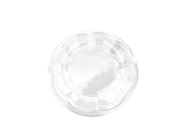 SafePro 40SW100, 40 Oz. 10-inch Crystal Clear PET Swirl Bowl with Swirl Lid Combo, 100/CS