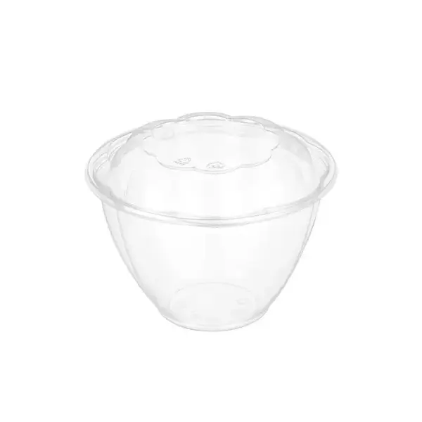 SafePro 48SW150, 48 Oz Clear PET Swirl Bowl with Lid Combo, 150/CS