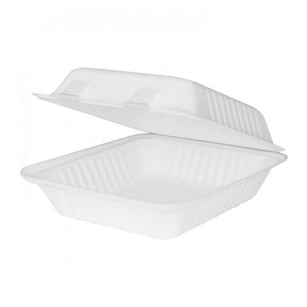 SafePro BC991 9x9x3-Inch Bagasse Hinged Container, 200/CS