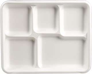 SafePro BT5 5-Compartment Bio Bagasse School Tray, 500/CS