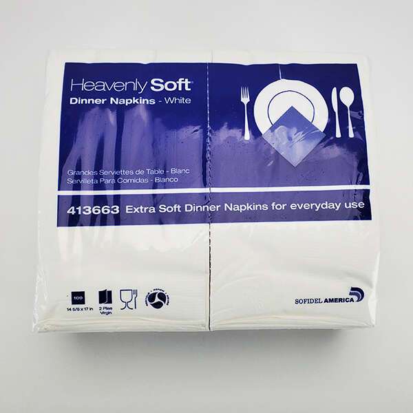 SafePro Heavenly Soft DNAPM, 15x17-Inch 2-Ply White Dinner Napkins, 3000/CS