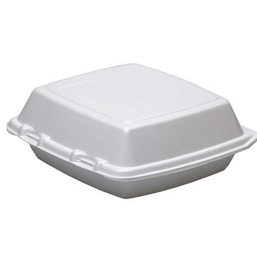 SafePro FC881, 8x8x3-Inch Performer White Single Compartment Foam Container with a Removable Hinged Lid, 200/CS