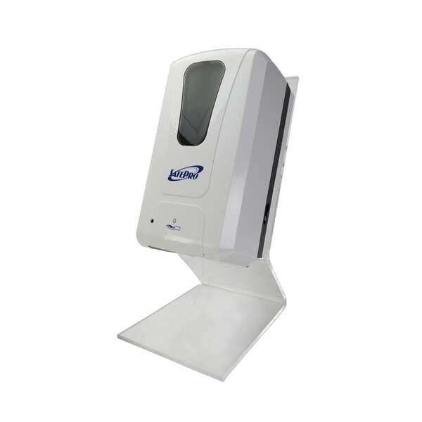 SET: SafePro Automatic Wall Mount 40.5 Oz Dispenser with Countertop Stand and 128 Oz Hand Sanitizer