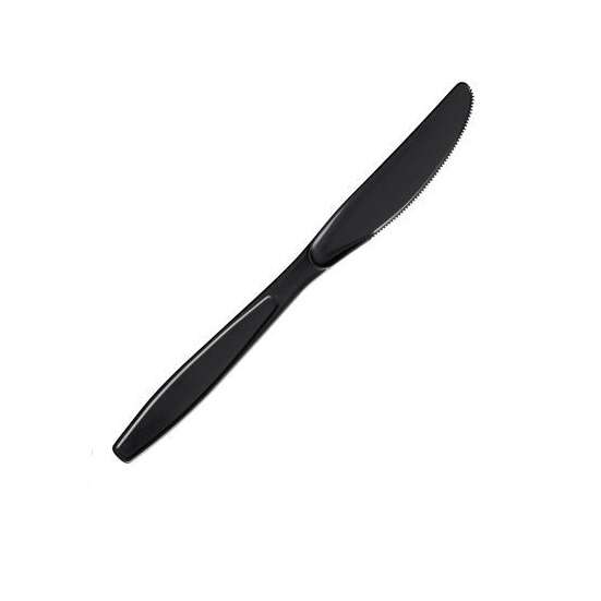 SafePro IWKHB Individually Wrapped Black Heavy Weight Plastic Knife, 1000/CS