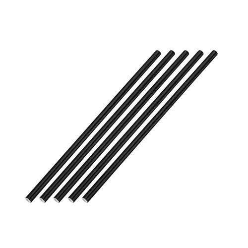SafePro JPSB-X 5.75-Inch Black Unwrapped Paper Straws, 250/PK