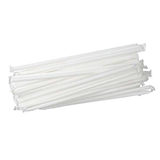 SafePro JPWBK-X, 7.75-inch Jumbo Black Wrapped Straws, 500/CS