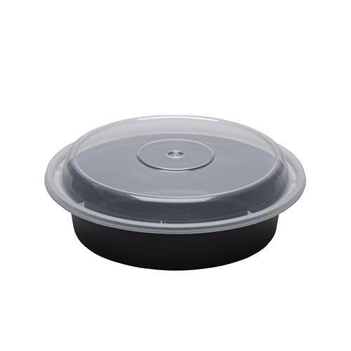 SafePro MC718, 16 Oz. Round Microwavable Containers Combo, Black Bottom, 150/CS