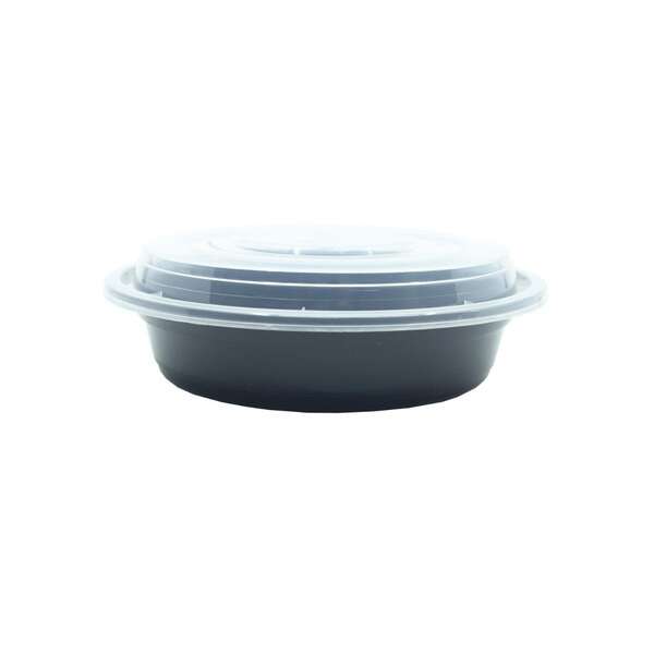 SafePro MC723, 24 Oz. Round Microwavable Containers Combo, Black Bottom, 150/CS