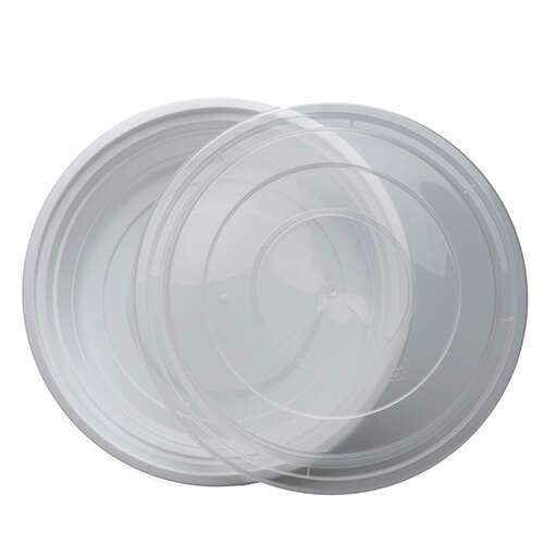 SafePro MC723W, 24 Oz. Round Microwavable Containers Combo, White Bottom, 150/CS