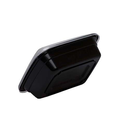 SafePro MC818, 12 Oz. Rectangular Microwavable Containers Combo, Black Bottom, 150/CS