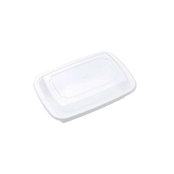 SafePro MC838W 24 Oz. Rectangular Microwavable Containers Combo, White Bottom, 150/CS