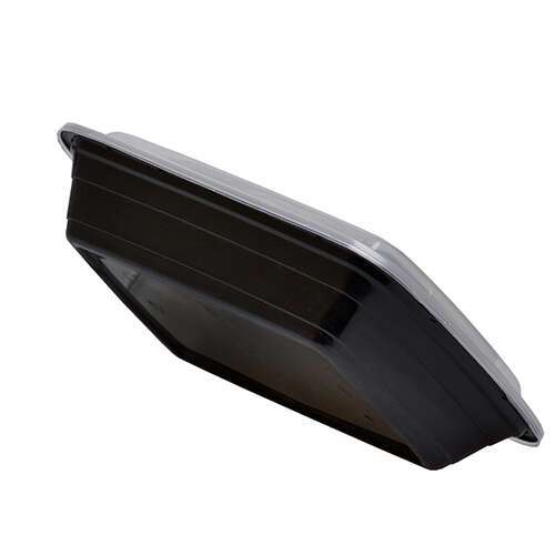 SafePro MC868, 28 Oz. Rectangular Microwavable Containers Combo, Black Bottom, 150/CS