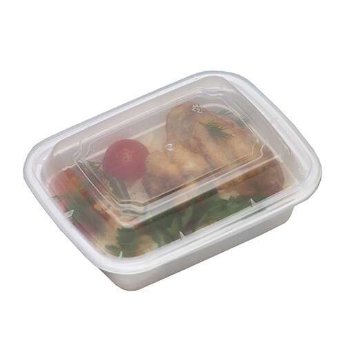 SafePro MC868W, 28 Oz. Rectangular Microwavable Containers Combo, White Bottom, 150/CS