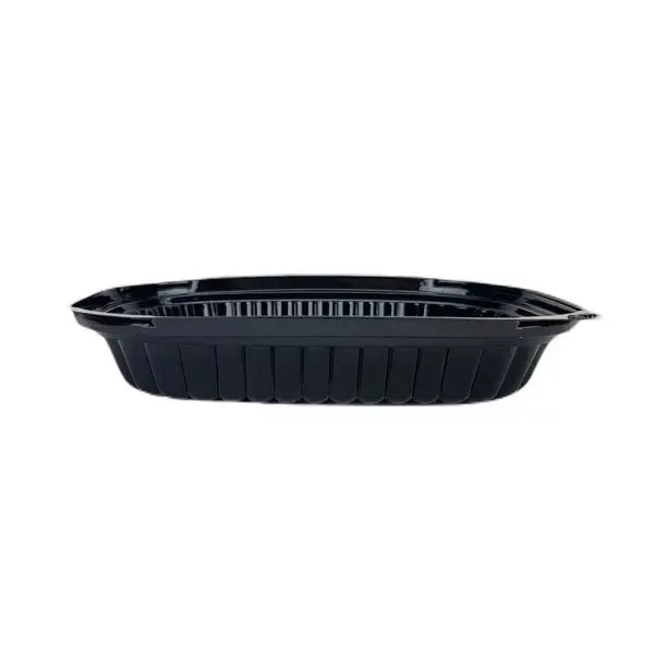 CLOSEOUT - PR-P7E, 7-Inch Ebony Black Plastic Sushi Serving Platter, 500/CS