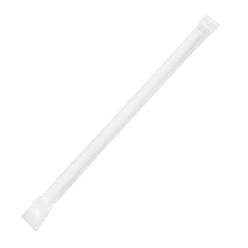 SafePro PSWW-X 7.75-Inch White Wrapped Paper Jumbo Straws, 400/PK