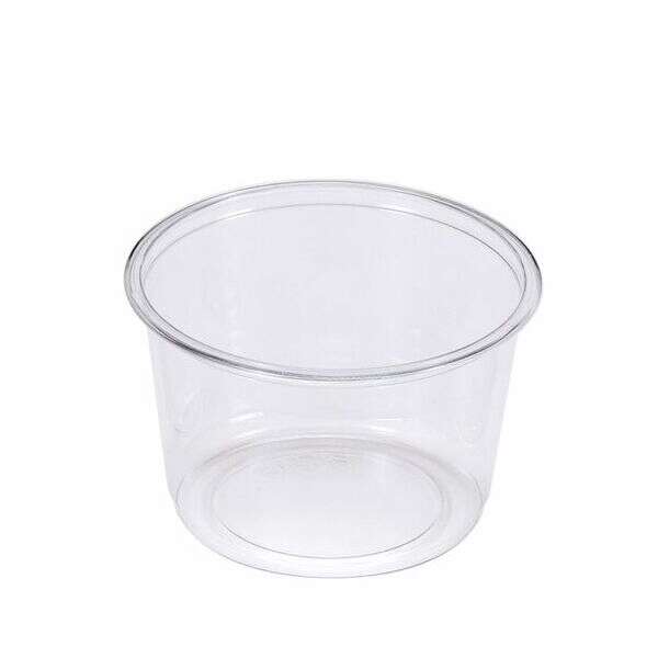 SafePro PTRDC16, 16 Oz PET Clear Round Deli Containers, 500/CS. Lids Sold Separately.