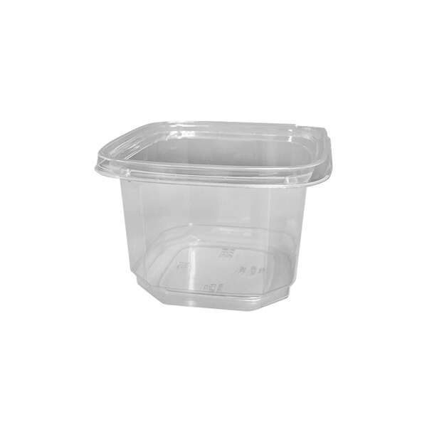 PTTESDC16, 16 Oz PET Clear Tamper Evident Square Deli Container, 500/CS. Lids Sold Separately.